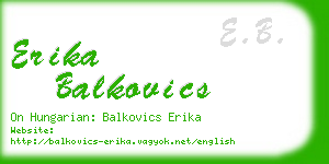 erika balkovics business card